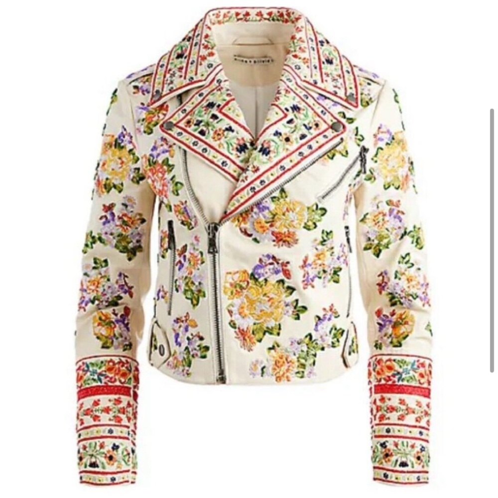 Pre loved embellished leather jacket